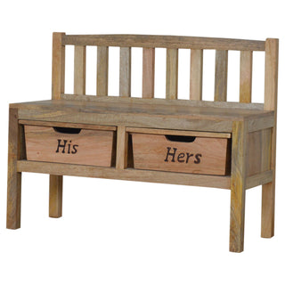 His/Hers Storage Hallway Bench