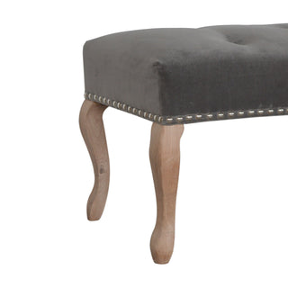 French Inspired Wooden Velvet Bench