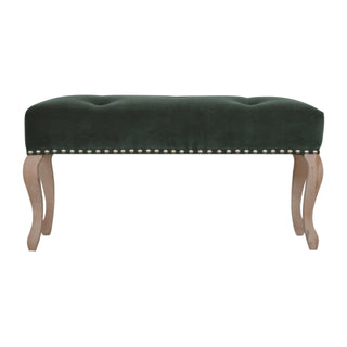 French Style Velvet Bench