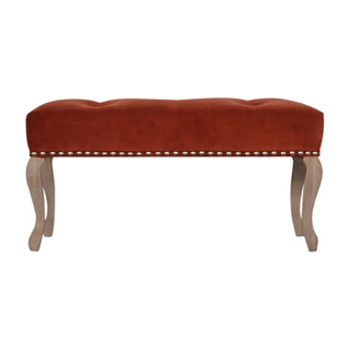 French Style Velvet Bench