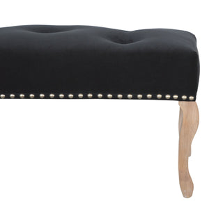 French Inspired Wooden Velvet Bench