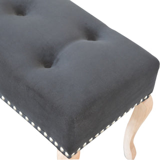 French Inspired Wooden Velvet Bench