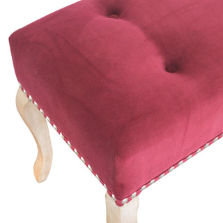 French Inspired Wooden Velvet Bench