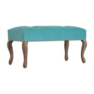 French Inspired Wooden Velvet Bench