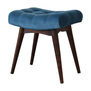 Narrow Curved Bench, Teal