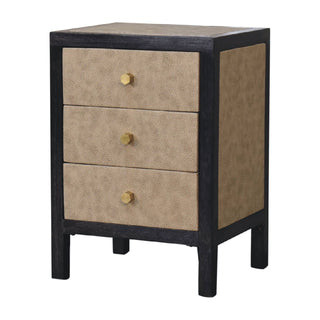 Faux Leather Bedside, Ash Black