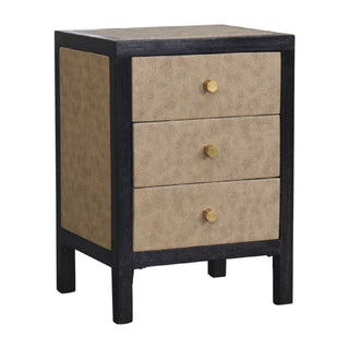 Faux Leather Bedside, Ash Black