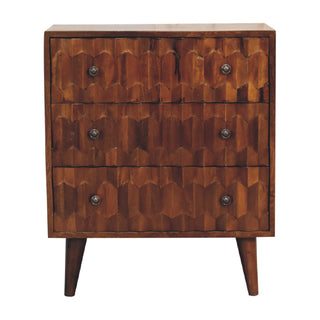 Pineapple Carved Narrow Chest, Chestnut
