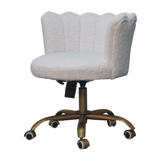 Boucle Height Adjustable Swivel Chair