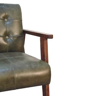 Buffalo Hide Armchair, Olive