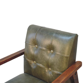 Buffalo Hide Armchair, Olive