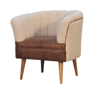 Buffalo Leather Boucle Armchair