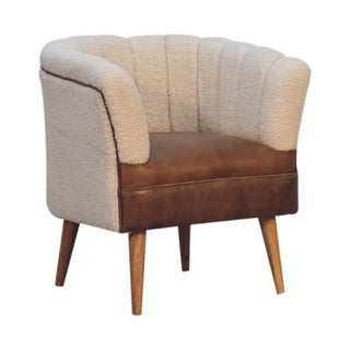 Buffalo Leather Boucle Armchair