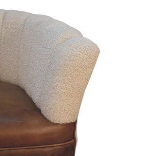 Buffalo Leather Boucle Armchair