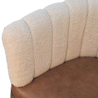 Buffalo Leather Boucle Armchair