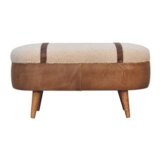 Boucle Buffalo Hide Bench