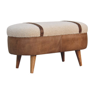 Boucle Buffalo Hide Bench