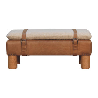 Strapped  Boucle Leather Bench