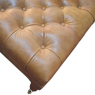 Leather Ottoman with Castor Legs