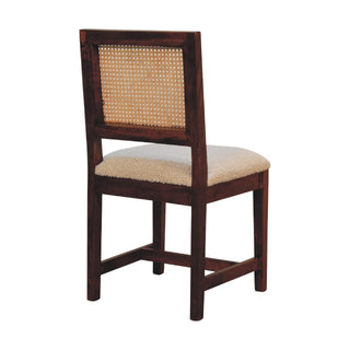 Rattan Boucle Dining Chair