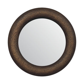 Wooden Hammered Mirror, Metallic Finish