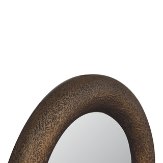 Wooden Hammered Mirror, Metallic Finish