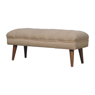 Boucle Puffer Bench, Cream