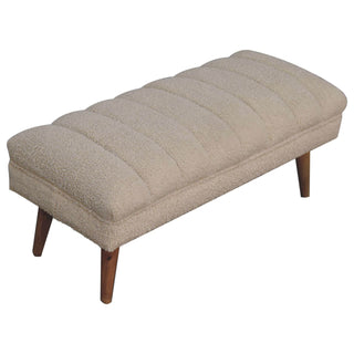 Boucle Puffer Bench, Cream