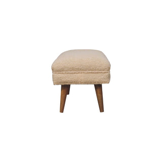 Boucle Puffer Bench, Cream