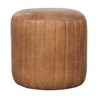 Buffalo Leather Boucle Stool