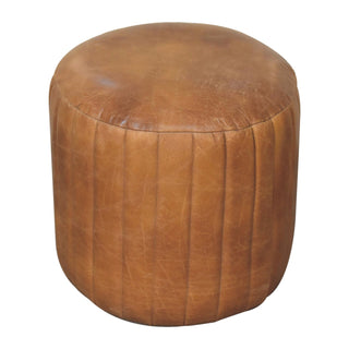 Buffalo Leather Boucle Stool