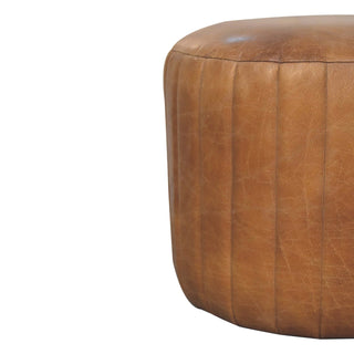 Buffalo Leather Boucle Stool