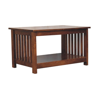 Slatted Wooden Coffee Table, Chestnut