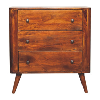 Bera 3 Drawers Chest, Chestnut