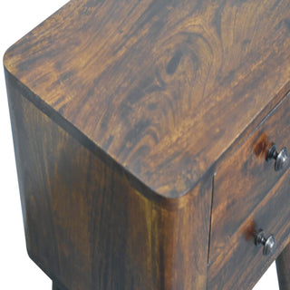 Bera 2 Drawers Bedside Table, Chestnut