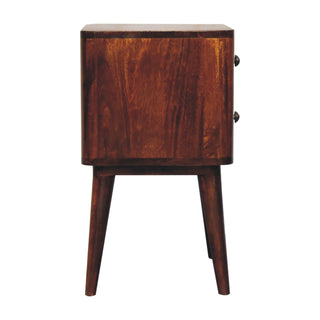 Bera 2 Drawers Bedside Table, Chestnut