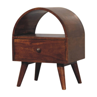 London Arch Bedside Table, Chestnut