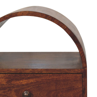 London Arch Bedside Table, Chestnut