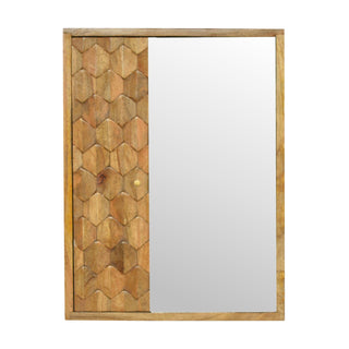 Pineapple Carved Wall Cabinet with Mirror