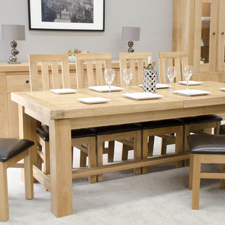 Twin panel large extending table, Oak Wood