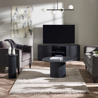 Louis TV Unit in Black, Ash Wood