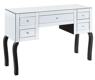 Clear Mirrored 5 Drawer Dressing Table