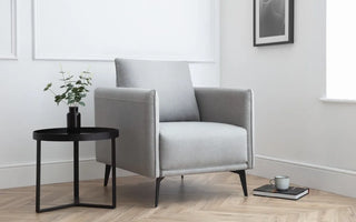 Rohe Grey Wool Effect Fabric Armchair