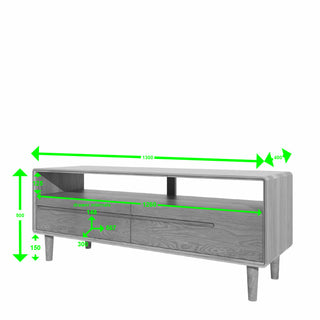 Scandic Medium TV Stand, Oak Wood