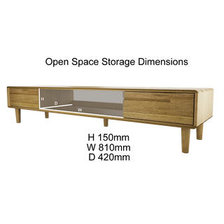 Scandic Wide TV Stand, Oak Wood