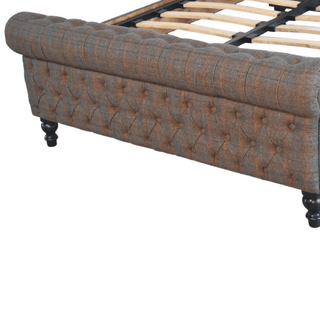 Mango Wood and Mixed Tweed Bed