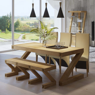 Z Wooden Dining Table, Oak