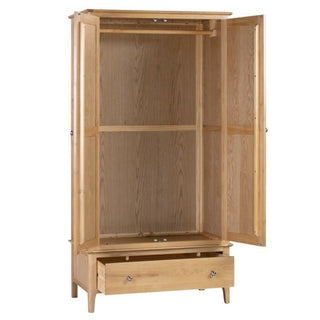 Cotswold Wooden 2 Door 1 Drawer Wardrobe