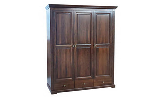 Elton Bedroom Set, Solid Teak Wood in Chestnut Finish