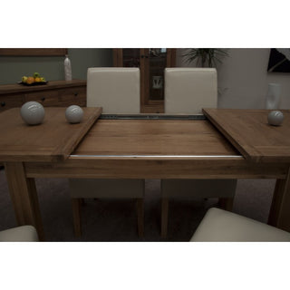 Rustic Wooden Extending Dining Table, Oak Wood